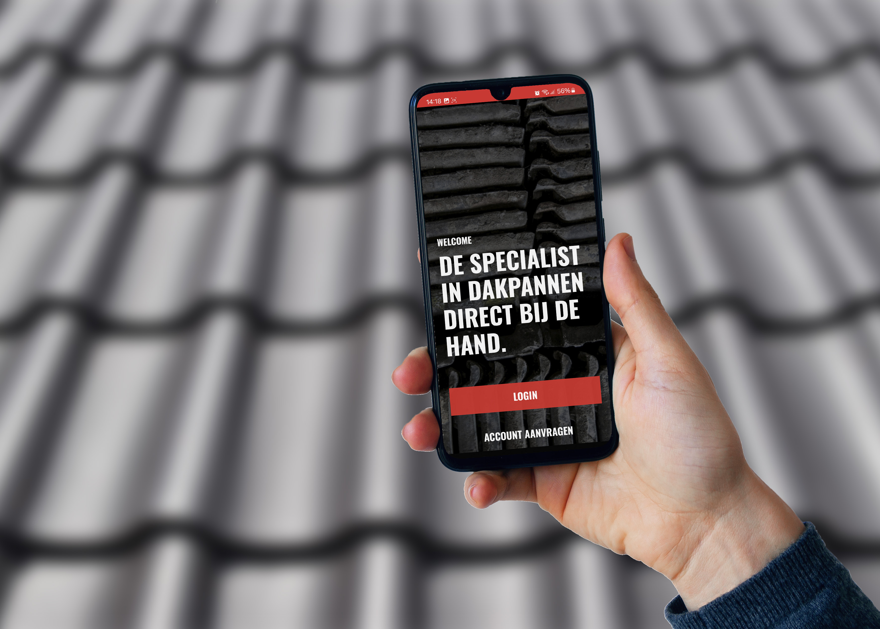 iPhone mockup app met dak
