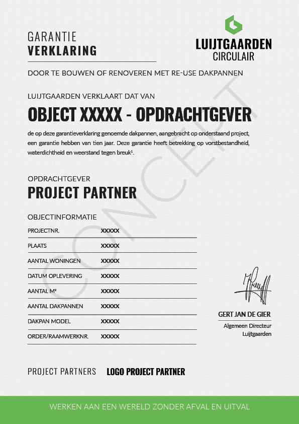 Luijtgaarden Garantiecertificaat